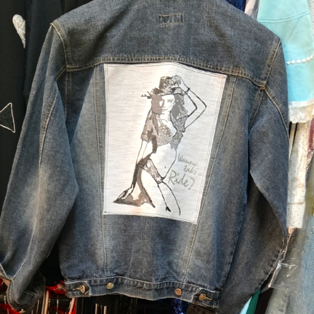Vintage denim Handmade Jacket Cowgirl